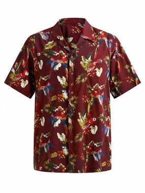 28 Palms Hawaiian Shirt Toucan Tropical Floral Button Up Men’s Size XXL Beach